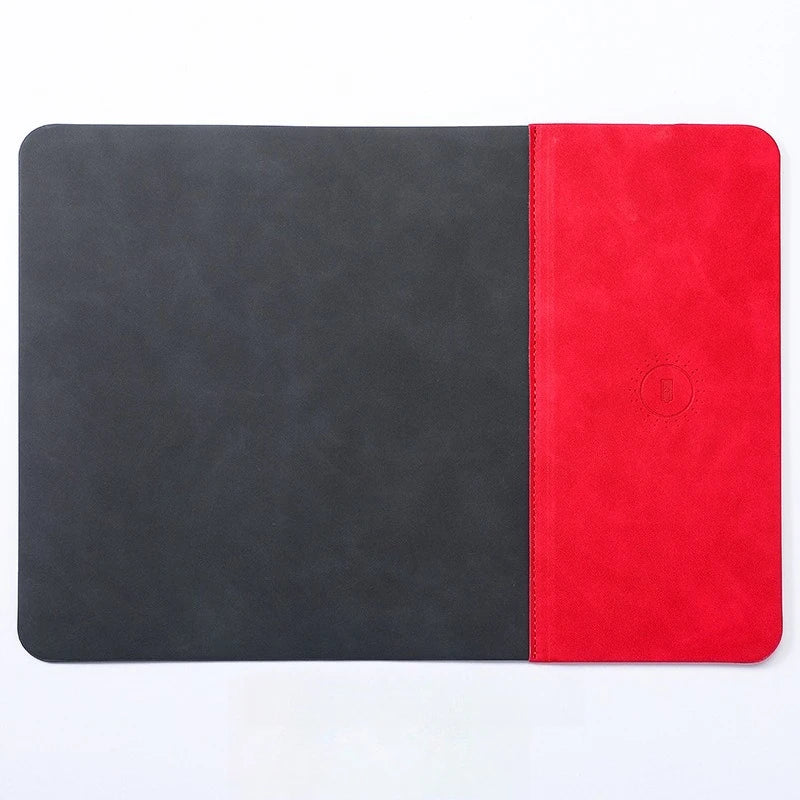 15W Fast Wireless Charging Mouse Pad, Small PU Leather Non-Slip Desk Mat with for Office
