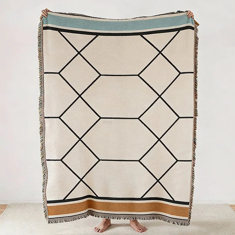 Rich Woven Texture Blanket Custom Chunky Cable Knit Throw Blanket Ultra Plush and Soft