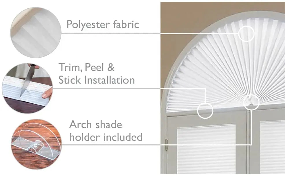 No Drill Blackout Self-Adhesive Plissee Blinds Half Windows Paper Shades Klemmfix Pleated