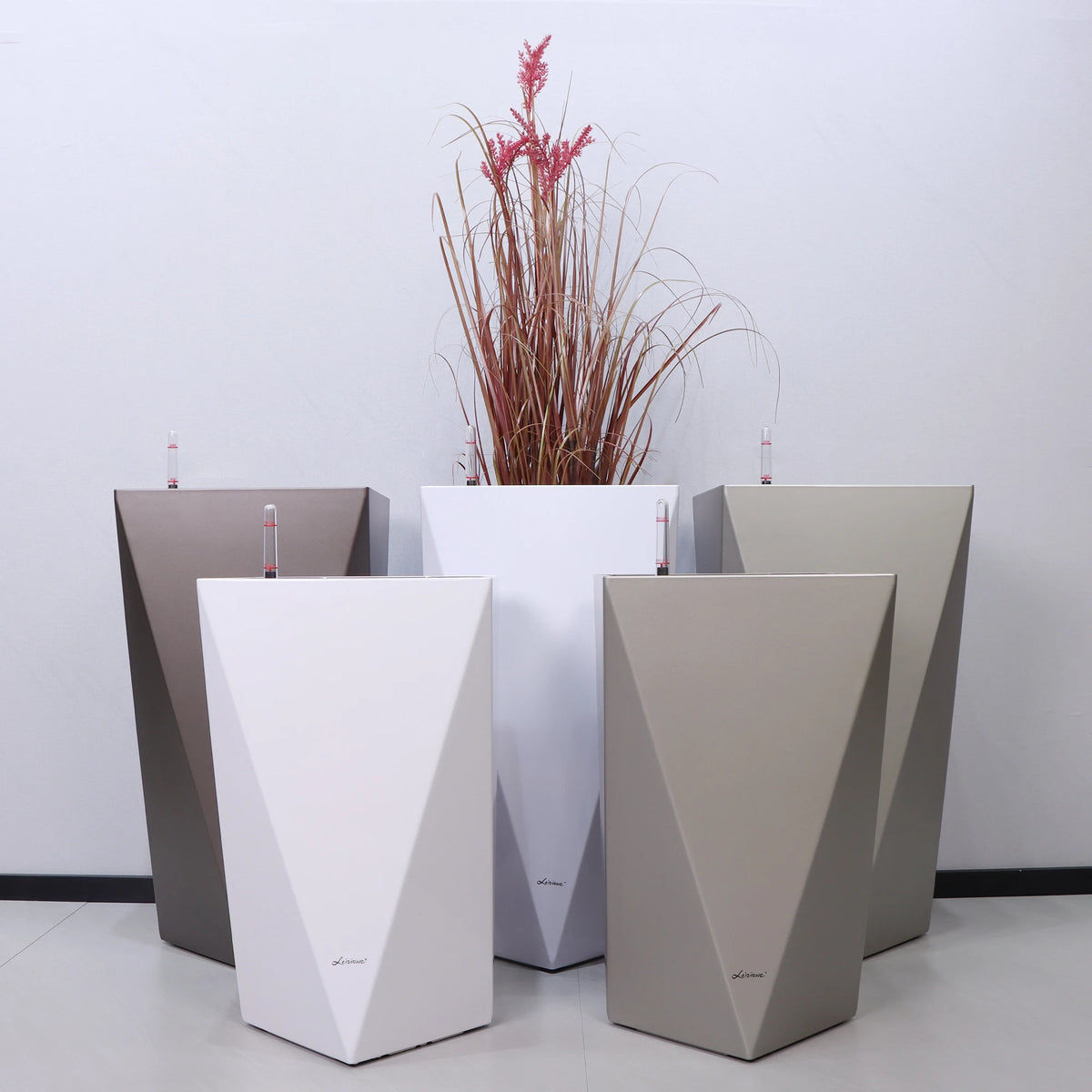 Square Cylinder Flower Pot Planter With Self-Watering Function For Home Office