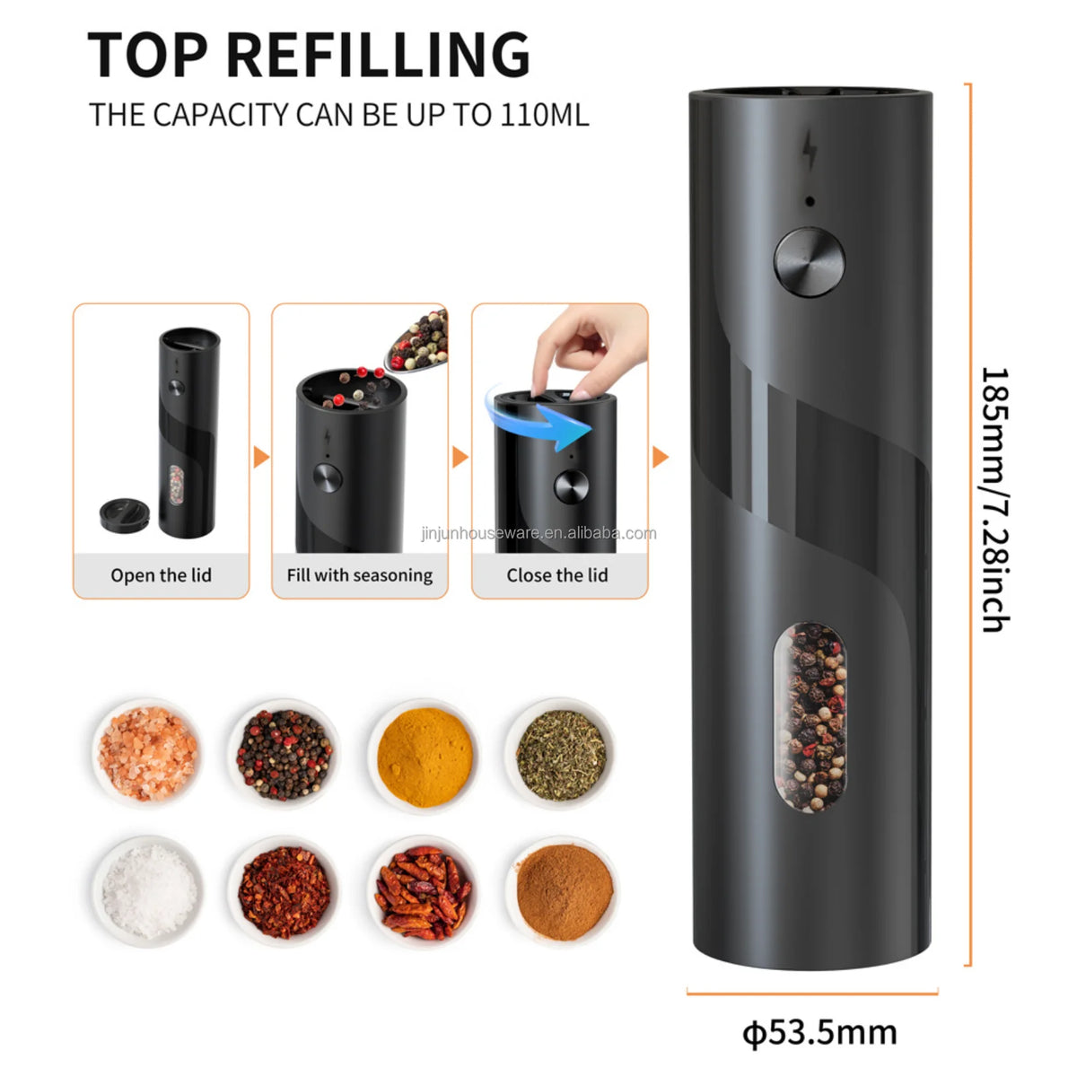 Rechargeable Salt and Pepper Grinder Set Electric Salt and Pepper Grinder Set