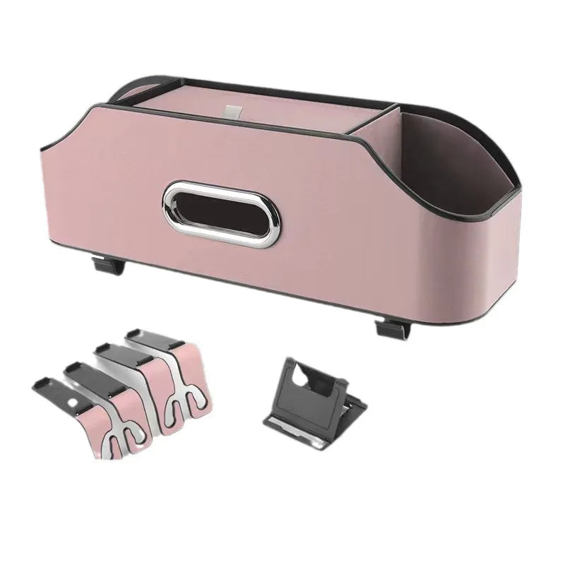 Luxury Car Back Seat Organizer Backseat Car Tissue Box Holder Cup Bottle Holder Auto Car