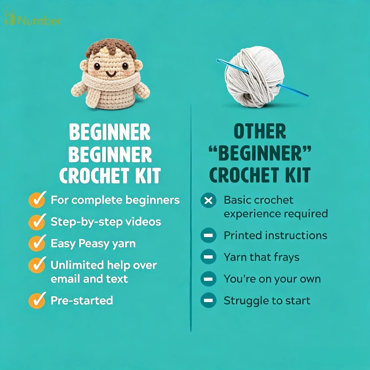 Custom Adults Beginners Video Tutorials Handy Easy Peasy Free Yarn Crochet Set Knitting