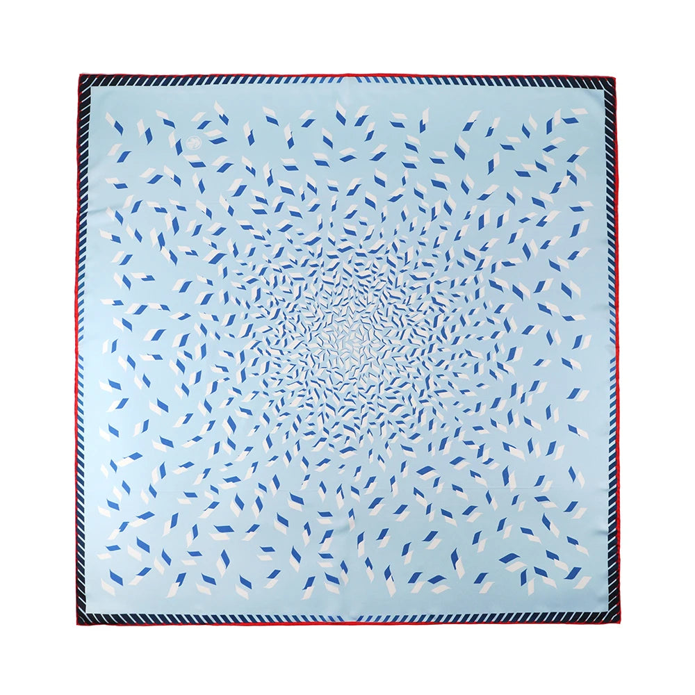 Premium Silk Geometric Digital Print Scarf Custom Women'S Scarves