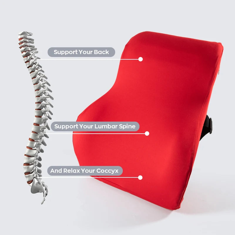 Orthopedic Memory Foam Cushion Pillow Office Car Chair Back Pain Relief Backrest Lumbar