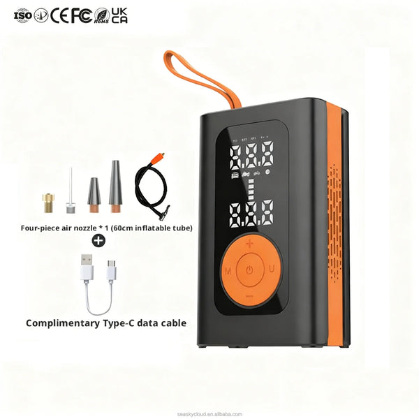 Portable Electric 12V 150psi Digital Tire Inflator Pump ABS Pressure Monitor Emergency