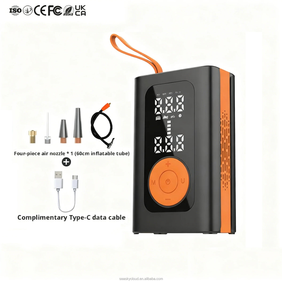 Portable Electric 12V 150psi Digital Tire Inflator Pump ABS Pressure Monitor Emergency