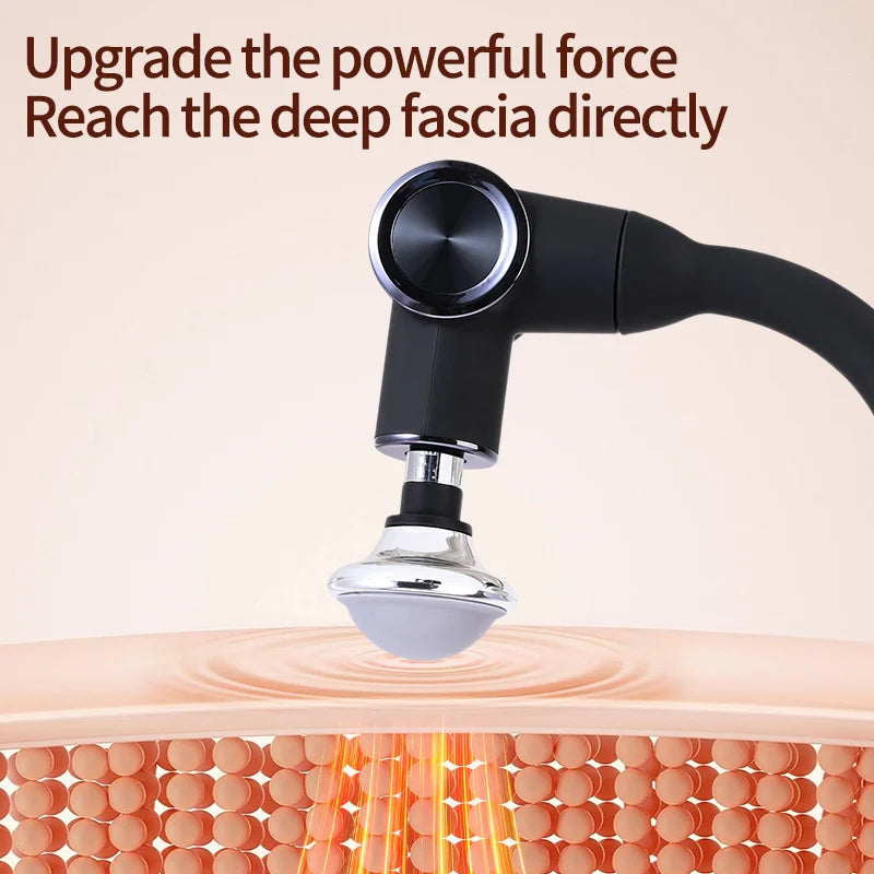 Professional Adjustable Angle Massage Gun 4 Heads Deep Tissue Percussion Portable