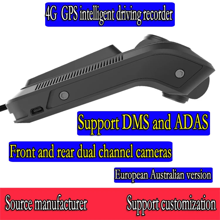 Small Wide Angle 1080P ADAS Front Camera Gps Dashcam Hd 1080P DMS Rear Camera Real Time