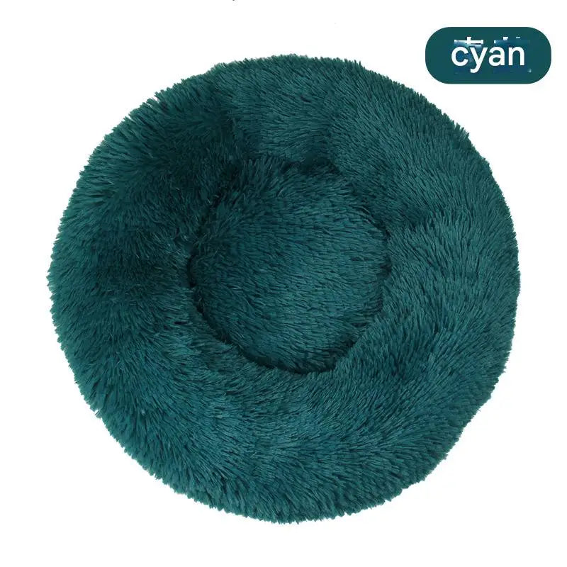 Luxury Fluffy Cushion Plush Soft Donut Dog Bed Accessories Washable Calming Sofa Camas
