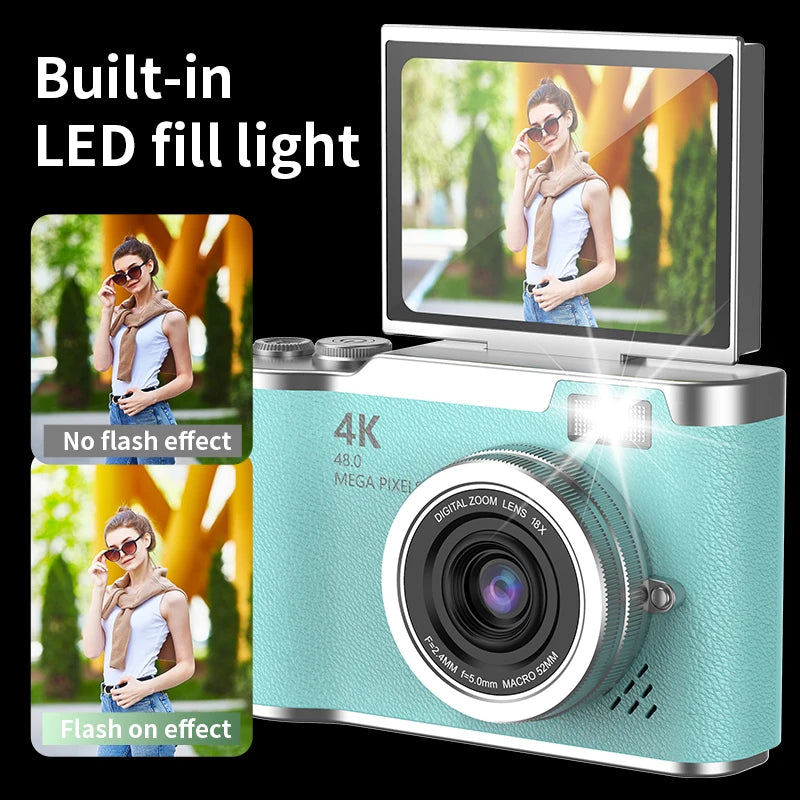 LK007 Kids Camera Toys for Girls Toddler Children'S Digital Camera Cute Cartoon 4K HD