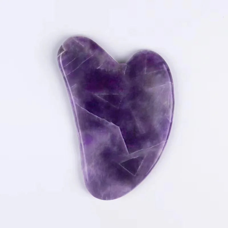 Natural Crystal Gua Sha Stone with Optional Face Roller in 9 Colors