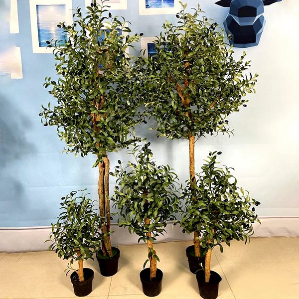 Artificial Olive Tree Bonsai Custom Size UV Resistant Faux Potted Olive Plant Indoor