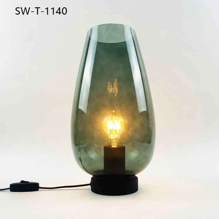 Led Bed Side Bedroom Modern Round Table Lamp Mushroom Lamp Glass Table Lamp