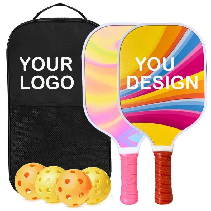 Customized Professional Carbon Fiber Fiberglass Pickleball Paddle Set