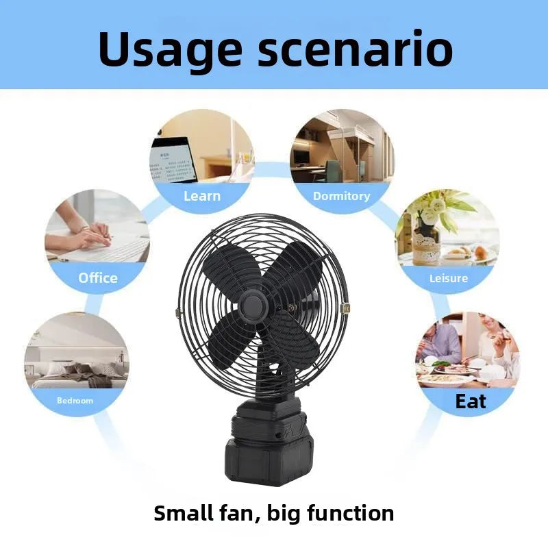 Outdoor Camping Lithium Battery Electric Fan High-Power Long-Lasting Portable Silent