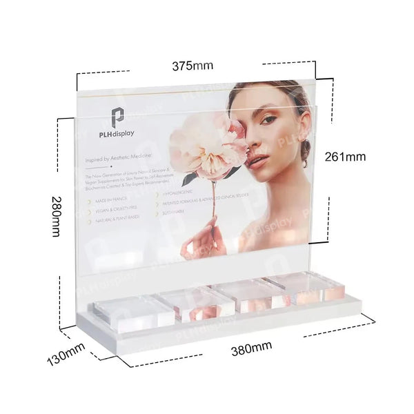 Luxury Acrylic Perfume Display Stand Countertop Tiered Makeup Organizer Retail Beauty