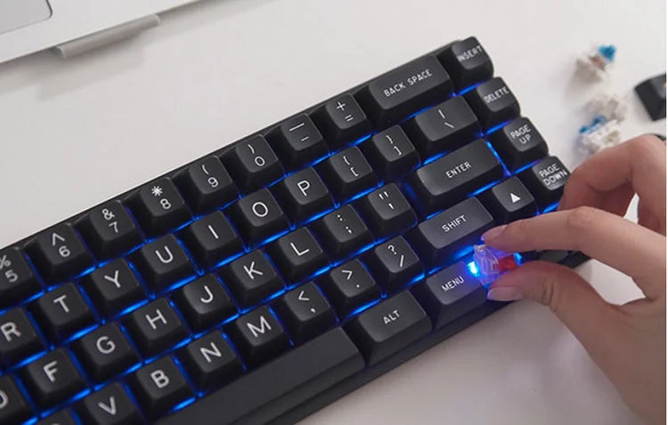 Walnut Ergonomic Wireless Mechanical Keyboard, 67 Keys, RGB, Brown Switches