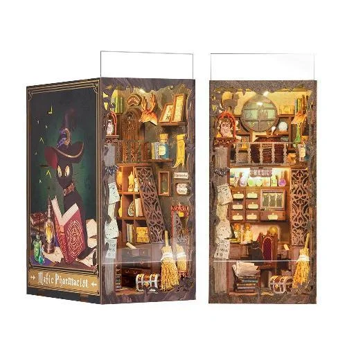 Top Gift DIY Book Nook 3D Wooden Puzzle Miniature House DIY Craft Kit Assembled Wooden Toy