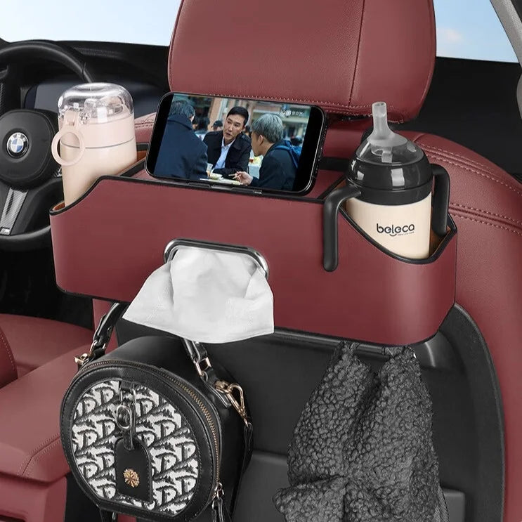 Luxury Car Back Seat Organizer Backseat Car Tissue Box Holder Cup Bottle Holder Auto Car
