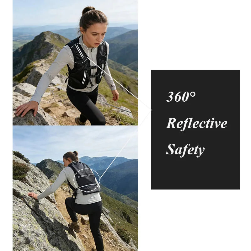 Hydration Vest Women Men 2 Flask 500ml Phone Pocket Running Backpack Hiking Long Distance