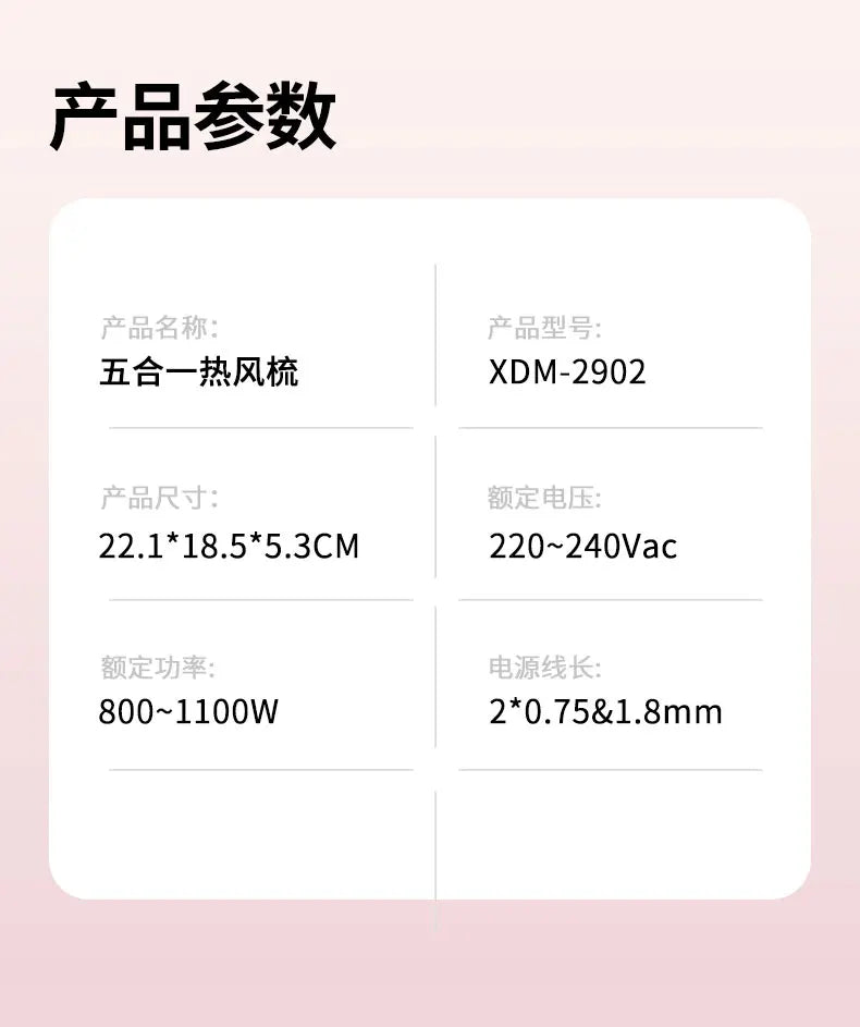 Multl Styler One Step Hair Dryer Volumizer Styler 1100W Hot Air Brush Wiht 5 5 in 1 Hair