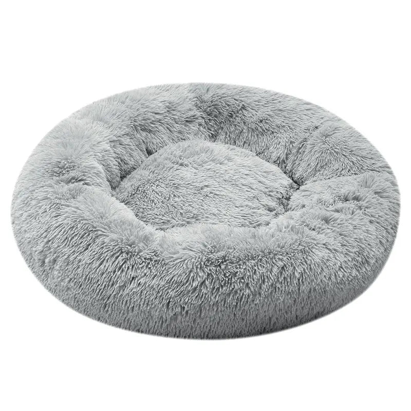Washable Fluffy Donut Cat and Dog Bed, Warm Round Pet Bed in 6 Colors