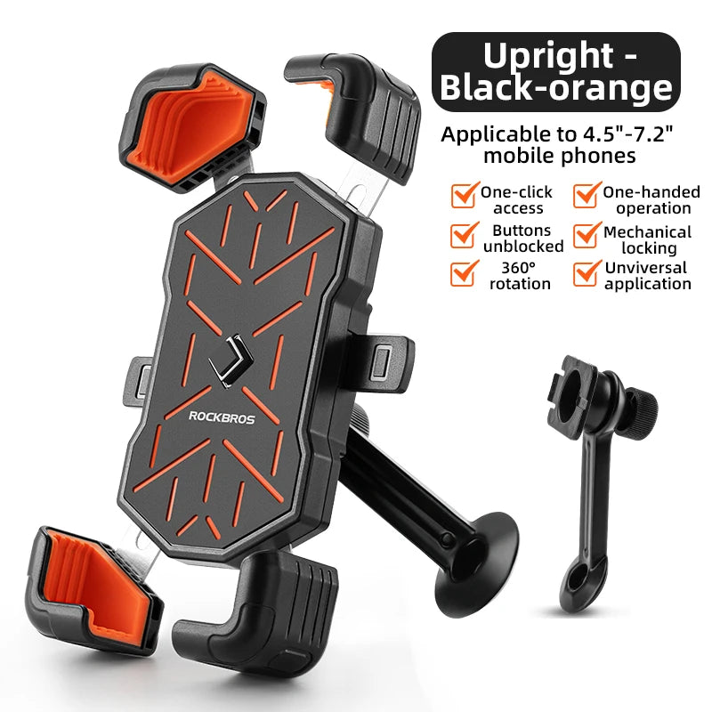 Bicycle Phone Holder Mount 360 Degree Adjustable Fit for 4.5-7.2 Inch Bike Handlebar Cell