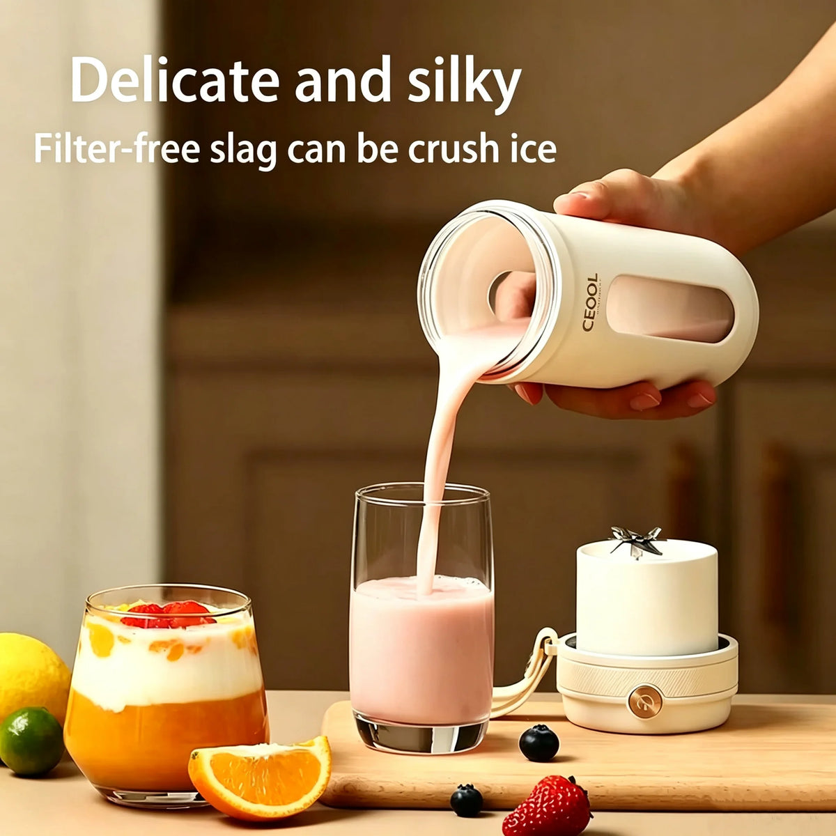 Mini Blender Portable Fruit Juicer Licuadora Portatil Usb Rechargeable Multifunctional