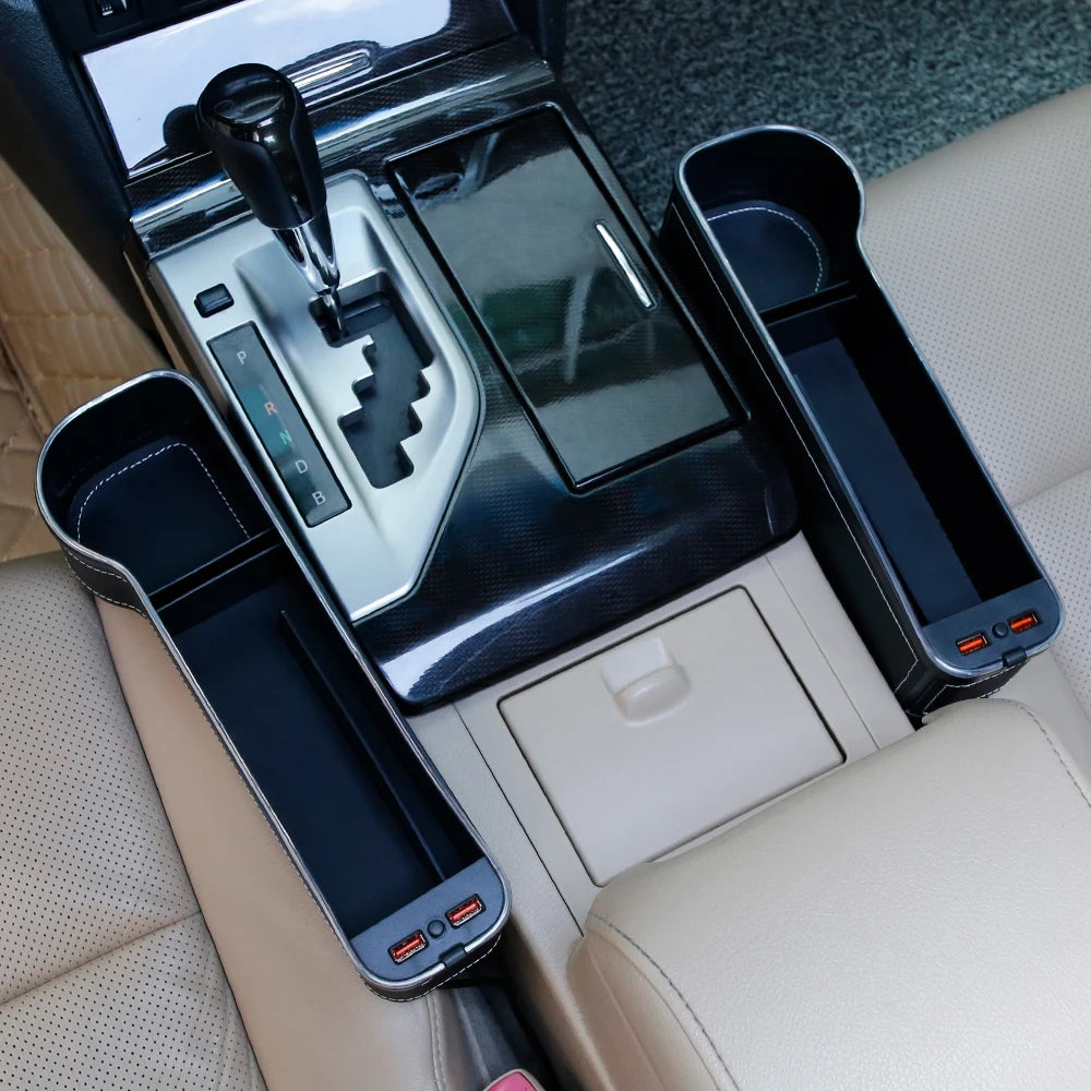 Auto Console Filler Side Car Seat Gap Pocket Organizer With Coin Organizer and Usb