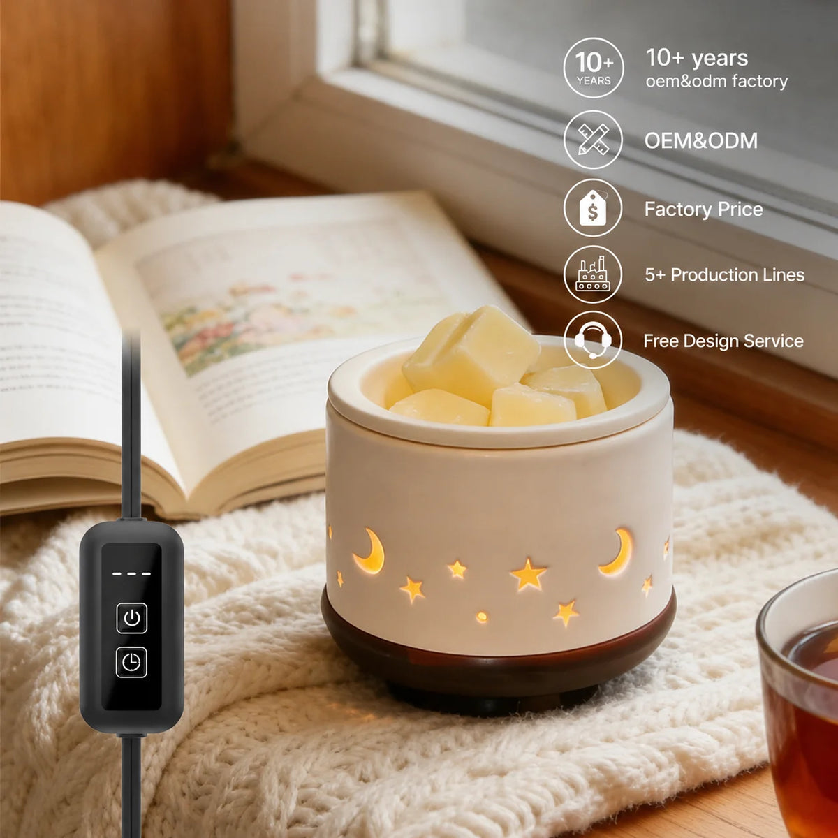 Ceramic Electric Wax Melt Warmer for Scented Wax Cubes Flameless Fragrance Warmer