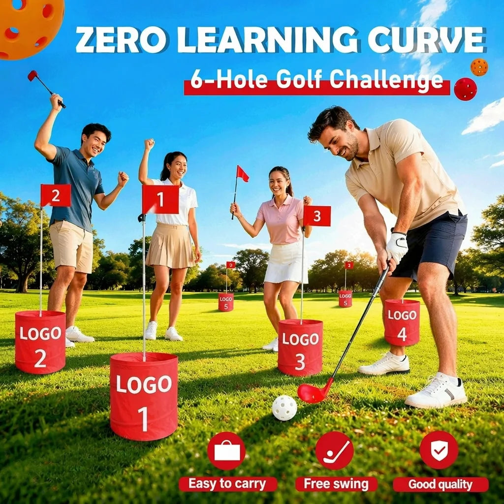 Portable Nylon Swing Trainer Practice Bucket 6 Holes Backyard Outdoor Golf Games Lawn