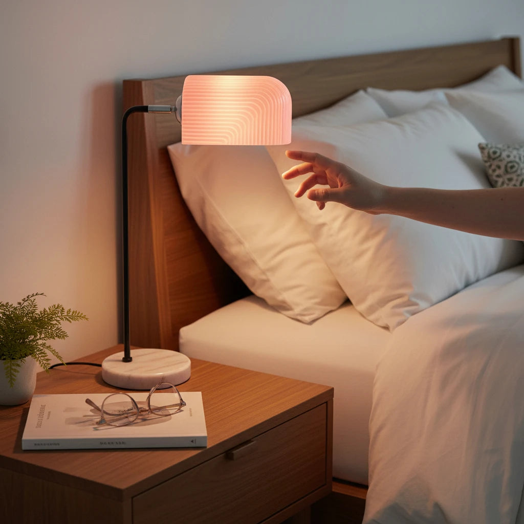 Creative Mushroom Shape Desk Lamp Marble Base Lighting Fixture for Bedside