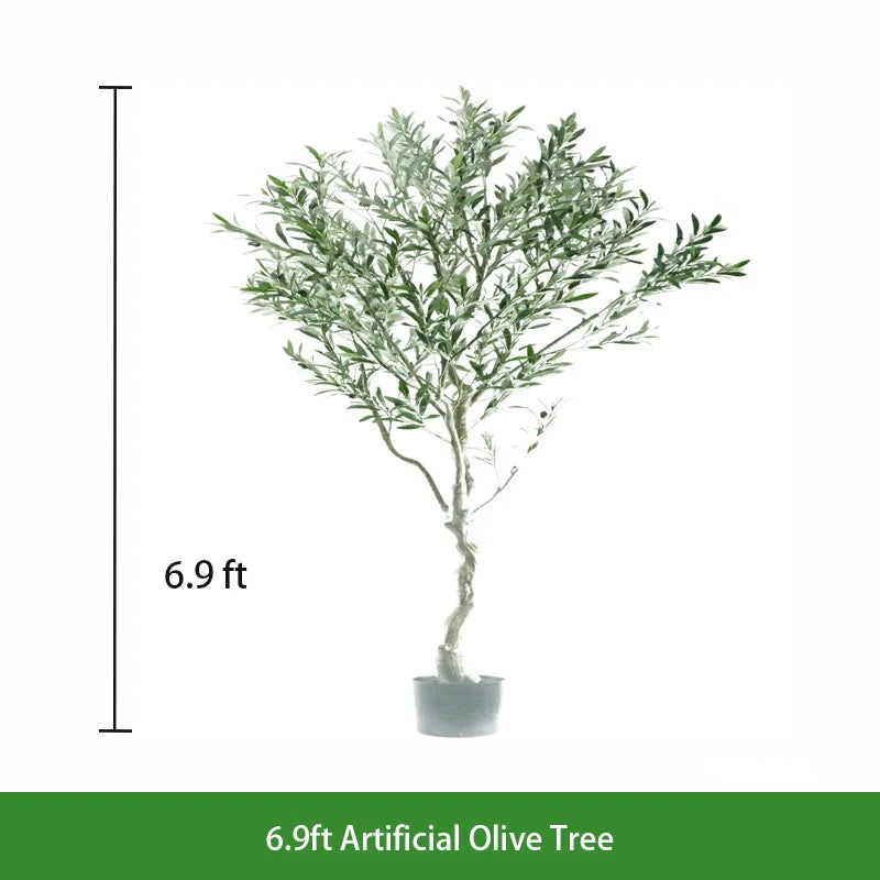 Lifelike Real Touch Artificial Potted Olive Tree Decorative Faux Plant for Indoor Outdoor