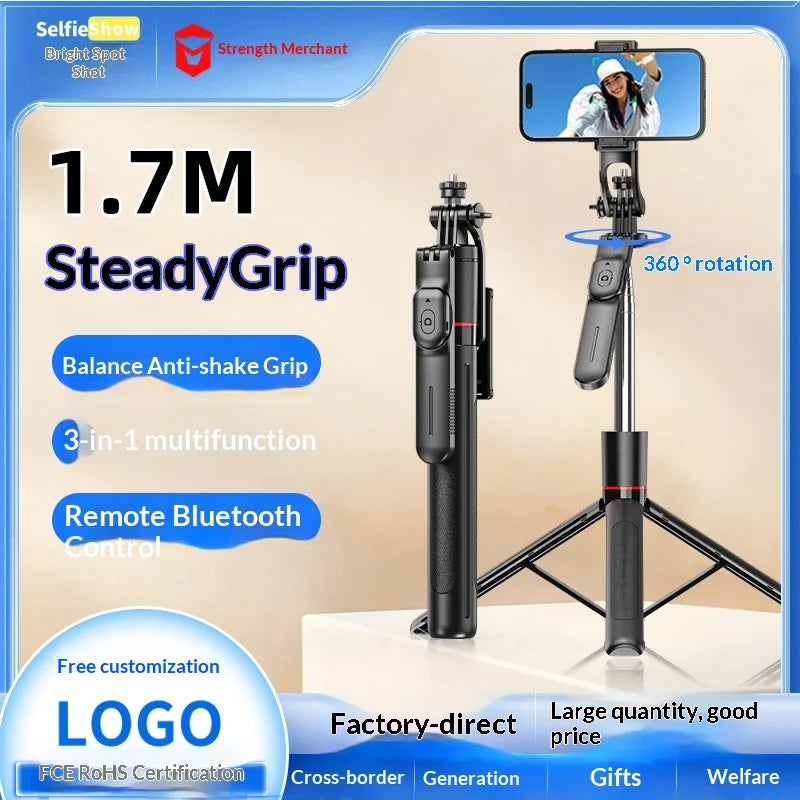 F16 Selfie Stick Anti-Shake Extendable for Remote Control Fill Light 360 Rotation Photo