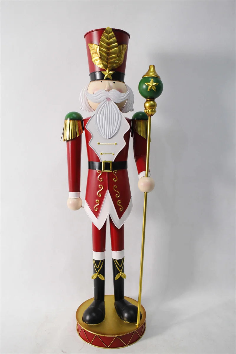 Large 1.06m Wooden Nutcracker Christmas Decorations Ornament in Doll Shape for Festive