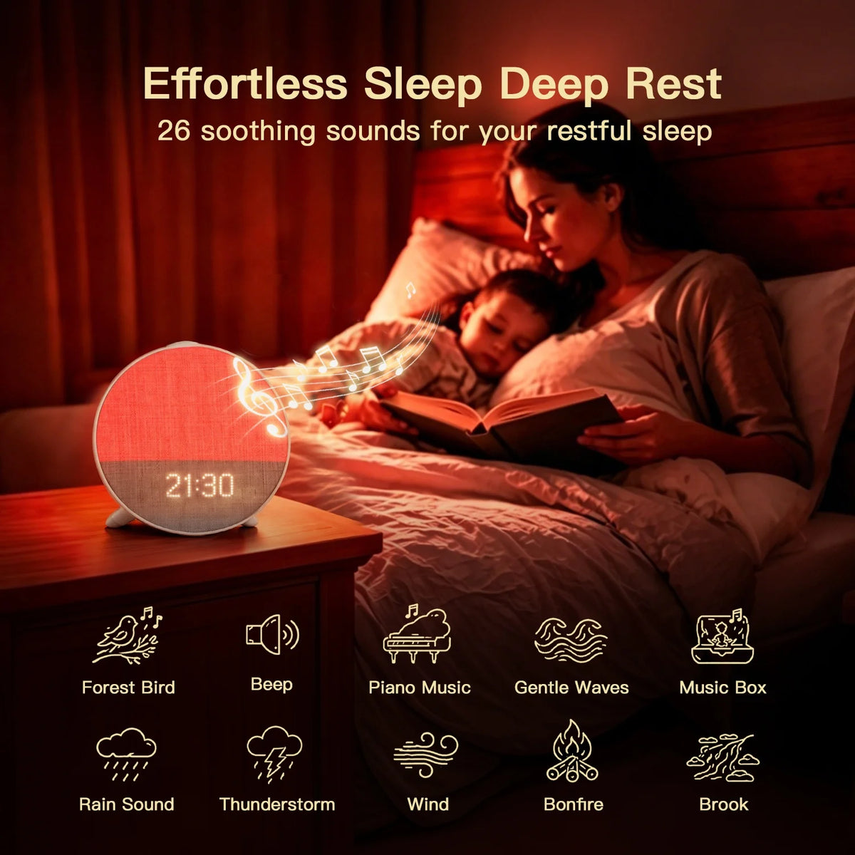 Smart Wake-Up Light with Sunrise Simulation and App Control, White