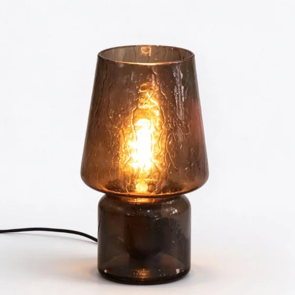 Vintage Mushroom Table Lamp, Cream White Glass Shade, USB Rechargeable, Bedroom Bedside