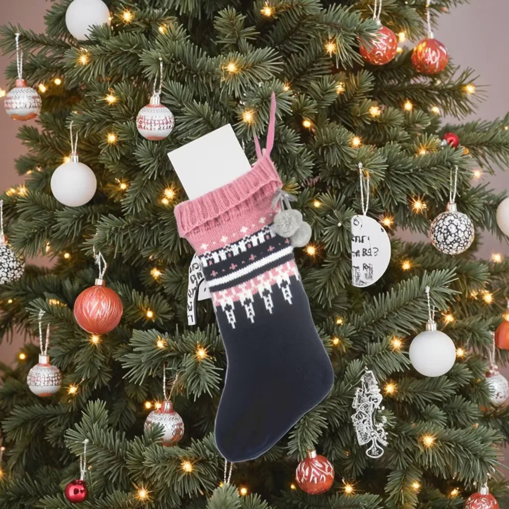 Oversize Custom Knit Christmas Stocking Holiday Hanging Decoration Supplies Unique