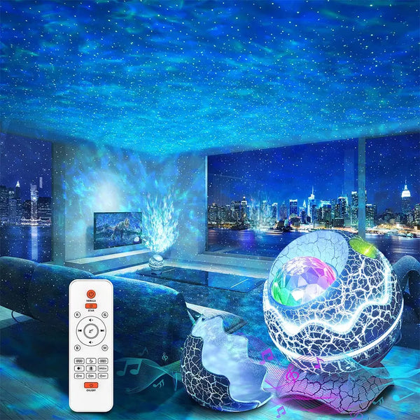 Galaxy Sky Modern Kids Adult Room Decor Dinosaur Egg Star Projector LED BT Music Speaker
