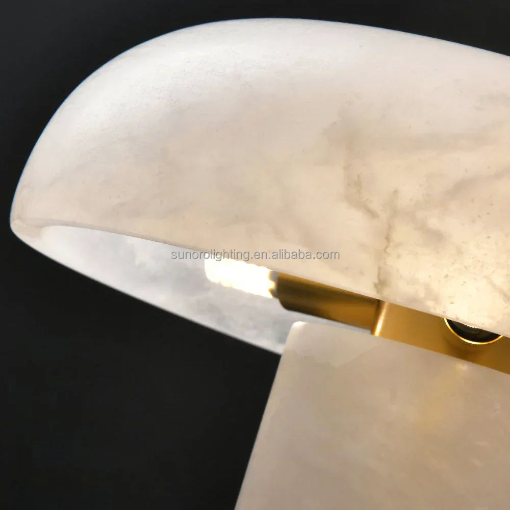 Modern Alabaster Mushroom Table Lamp with Dimming, 110-240V Bedside Light