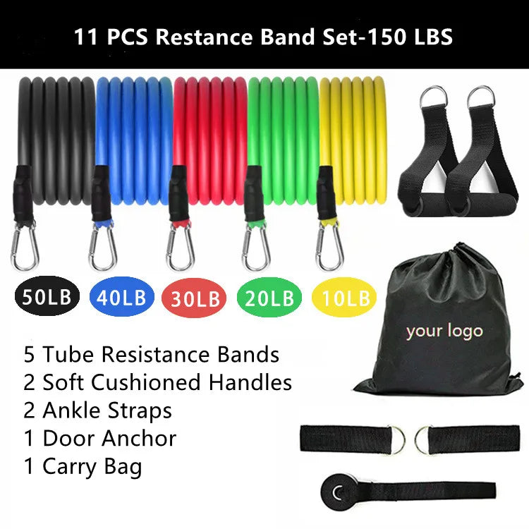 11-Piece Resistance Band Set for Home Workouts and Strength Training