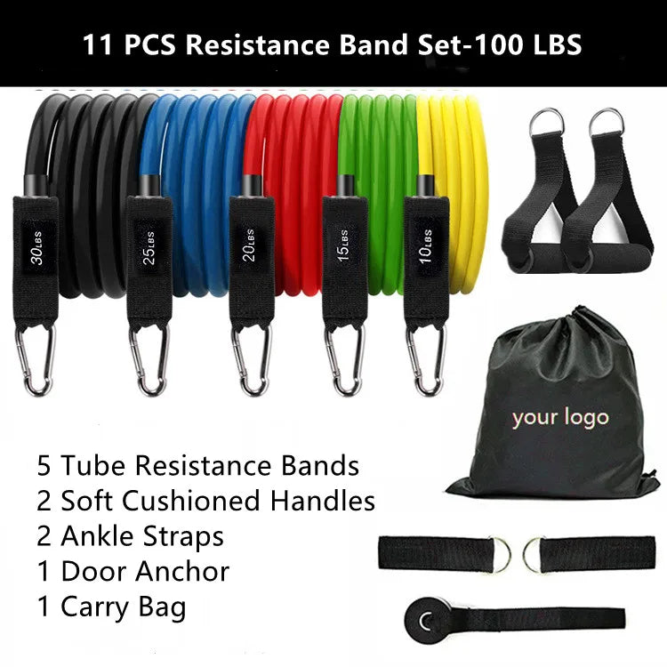 11-Piece Resistance Band Set for Home Workouts and Strength Training