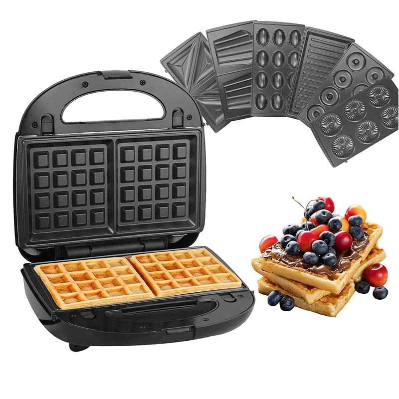 7 6 5 4 3 2 in 1 Waffle Maker Sandwich Toaster 4 Slice Toastie Maker Panini Press Grill