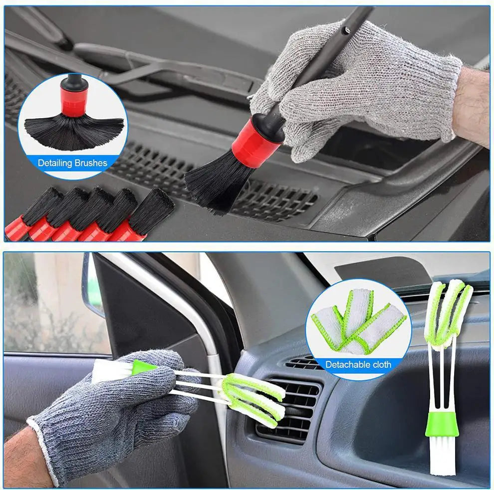 Car Vacuum Cleaner & Detailing Kit, Cordless Vacuum with Cleaning Brushes for Car Care