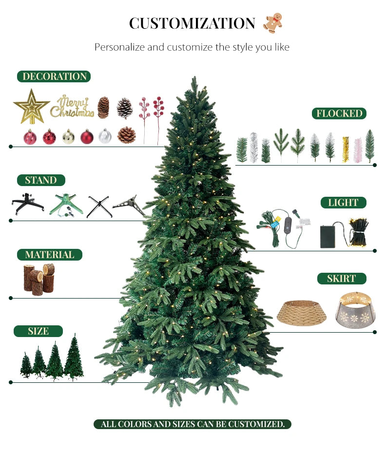 Large Standing Silver Sequin PVC Artificial Christmas Tree Star Topper Realistic Slim