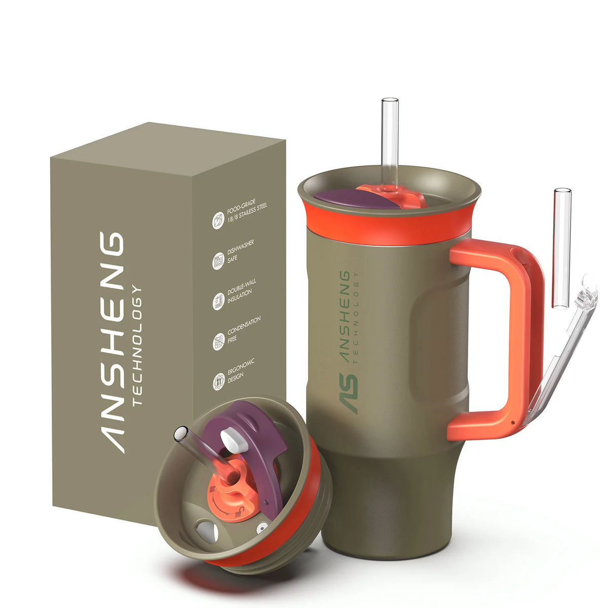 Custom Tumbler 18oz 32oz 40oz Double Wall Stainless Steel Powder Coated Insulated Coffee