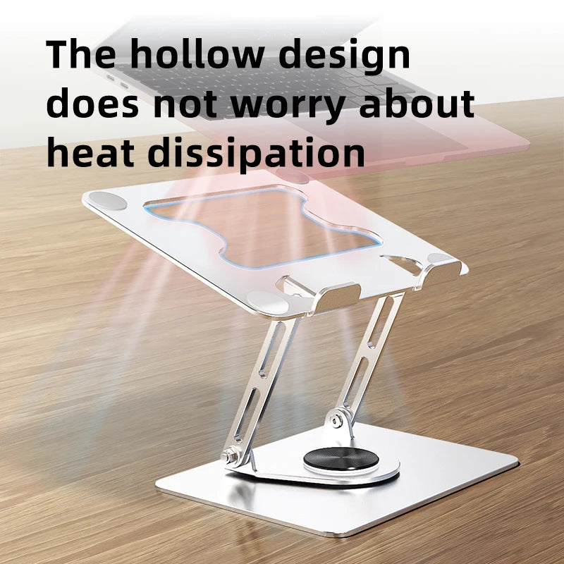 360° Rotatable Laptop Stand, Ergonomic Foldable Carbon Steel with Height Adjustable