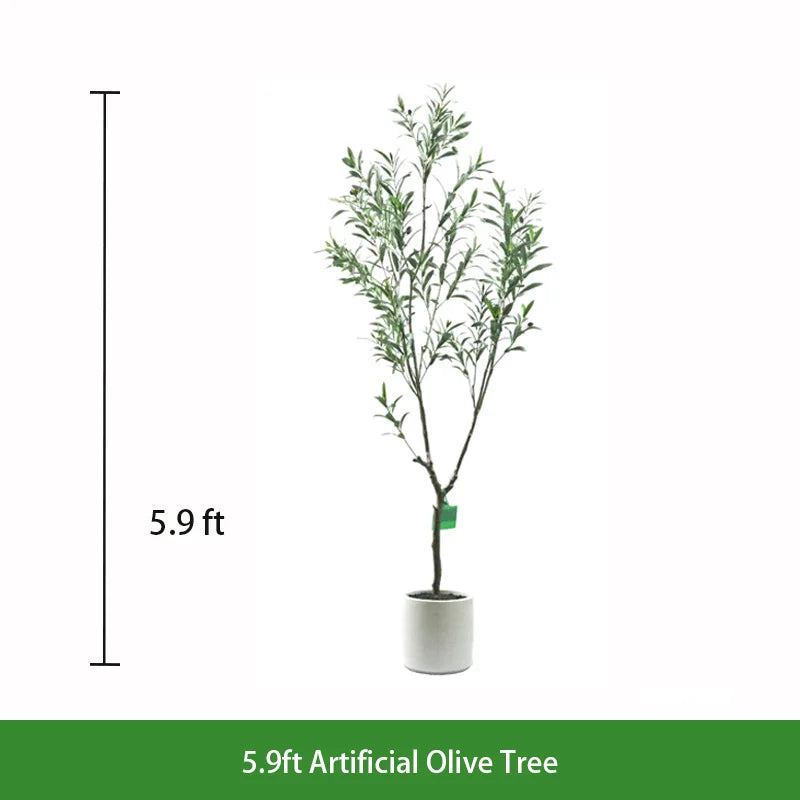 Lifelike Real Touch Artificial Potted Olive Tree Decorative Faux Plant for Indoor Outdoor