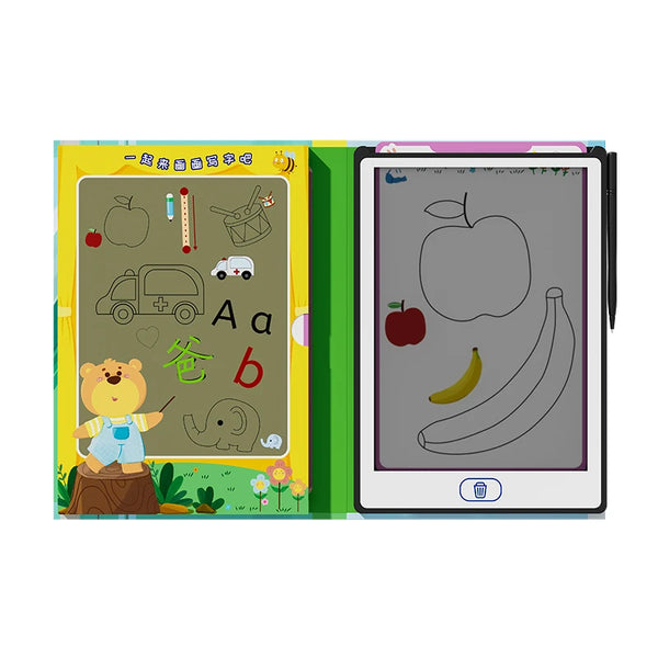 Custom Early Learning Tools Erasable Doodle Tracing Book Toy LCD Writing Tablet 8.5"